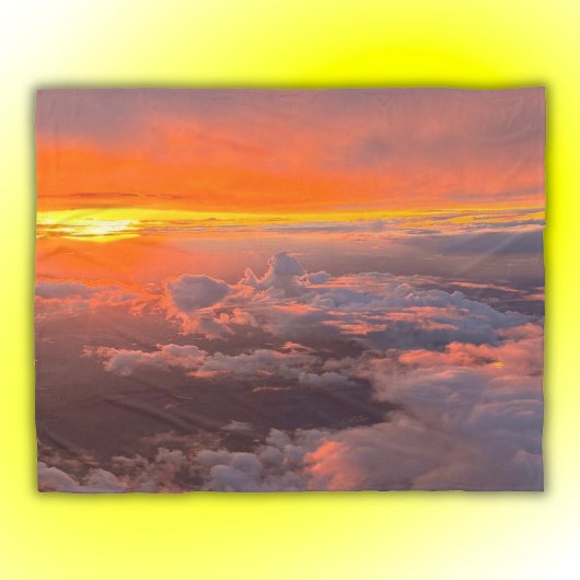 雲の夕日オレンジと黄色 | フリースブランケット