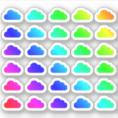 雲の多カラフルく小さな虹の雲 シール (正面)