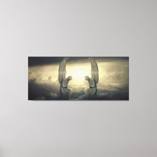 雲の天使が包まれたキャンバス キャンバスプリント (正面)