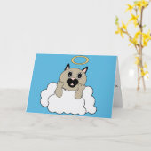 雲の天使猫 カード (黄色い花)