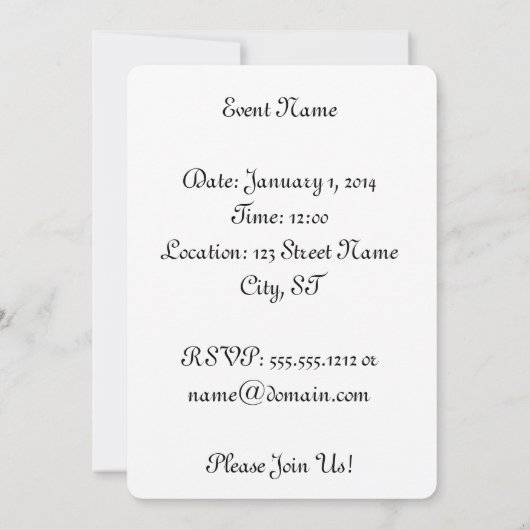 雲の天使 招待状 (裏面)