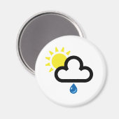 雲の太陽の雨記号 マグネット (正面/裏面)