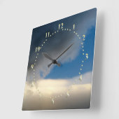 雲の幕 スクエア壁時計 (傾斜)