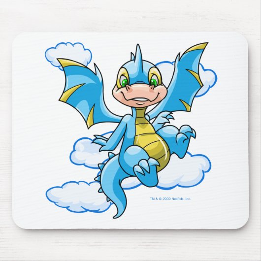 雲の彼の頭部との青いScorchio マウスパッド (正面)