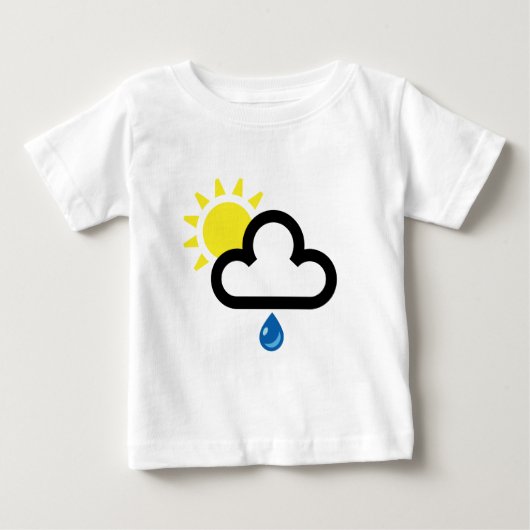 雲の日曜日雨記号 ベビーTシャツ (正面)