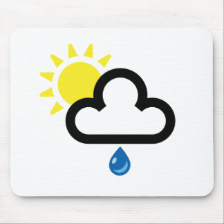 雲の日曜日雨記号 マウスパッド