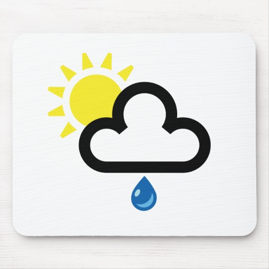 雲の日曜日雨記号 マウスパッド (正面)