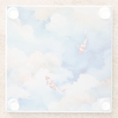 雲の日本のガラスのコースターで静かなコイ ガラスコースター (裏面)