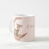 雲の星の花に咲く鹿の美しいバンビ コーヒーマグカップ (正面左)