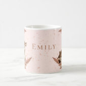 雲の星の花に咲く鹿の美しいバンビ コーヒーマグカップ (中央)