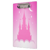 雲の星明かりの月の空のピンクの夢みるような城 クリップボード (左)