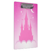 雲の星明かりの月の空のピンクの夢みるような城 クリップボード (右)