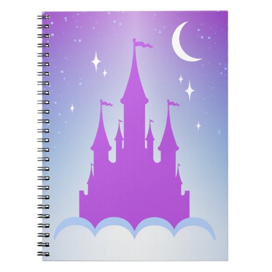 雲の星明かりの空の夜の夢みるような城 ノートブック (正面)