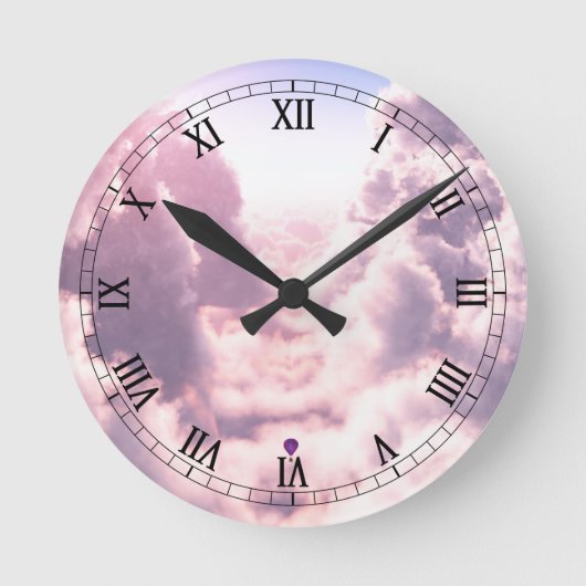 雲の時計の谷 ラウンド壁時計 (正面)
