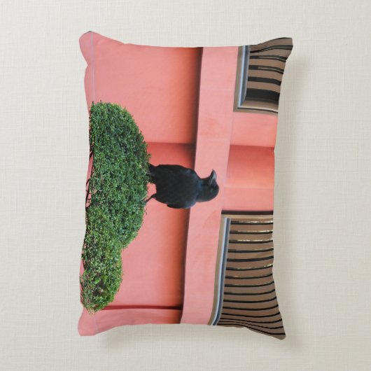 雲の木に止まり木を張る大きなハングルカラス アクセントクッション (裏面(縦))