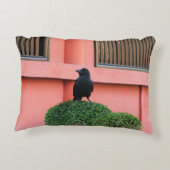 雲の木に止まり木を張る大きなハングルカラス アクセントクッション (裏面)