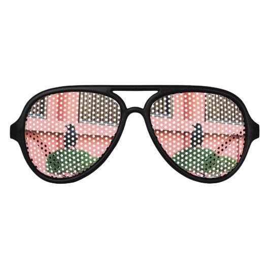 雲の木に止まり木を張る大きなハングルカラス アビエーターサングラス (正面)