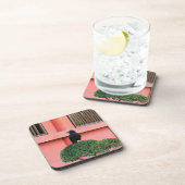 雲の木に止まり木を張る大きなハングルカラス コースター (右側)