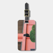 雲の木に止まり木を張る大きなハングルカラス ラゲッジタグ (正面縦)