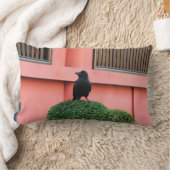 雲の木に止まり木を張る大きなハングルカラス ランバークッション (ブランケット)