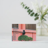 雲の木に止まり木を張る大きなハングルカラス 名刺 (スタンド正面)