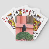 雲の木の上に止まり木を乗せた大きなくちばしのジャングル トランプ (裏面)