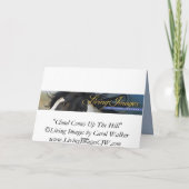 雲の来丘の上の野生の馬のグリーティングカード カード (裏面)