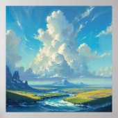 雲の柱 - 絵画的な自然のイラストスタイル ポスター (正面)
