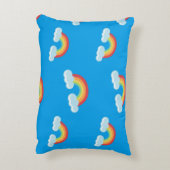 雲の模様が描かれた可愛い虹 アクセントクッション (裏面(縦))