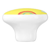 雲の模様が描かれた可愛い虹 セラミックノブ (側面)
