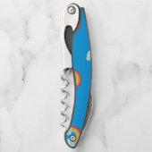 雲の模様が描かれた可愛い虹 ソムリエナイフ (正面)