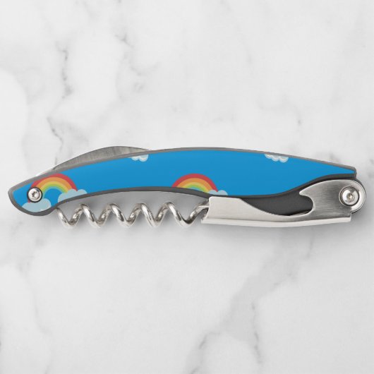 雲の模様が描かれた可愛い虹 ソムリエナイフ (裏面)