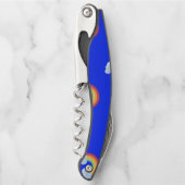 雲の模様が描かれた可愛い虹 ソムリエナイフ (正面)