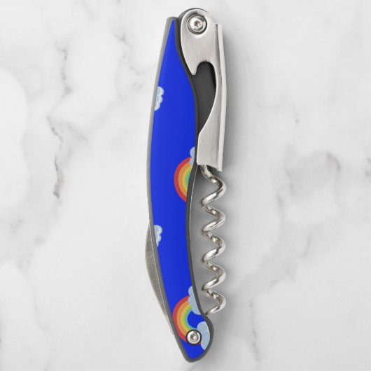 雲の模様が描かれた可愛い虹 ソムリエナイフ (裏面)