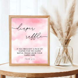 雲の水彩9おむつラッフル ポスター