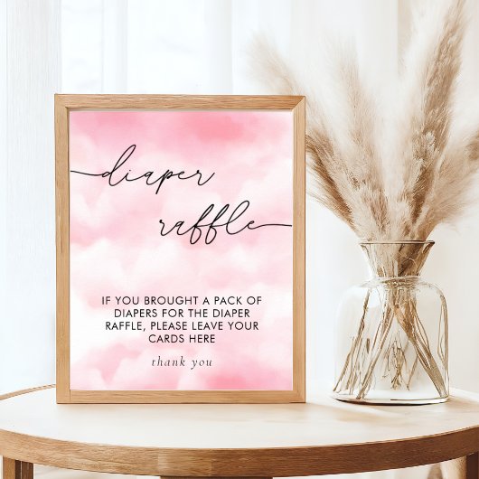 雲の水彩9おむつラッフル ポスター