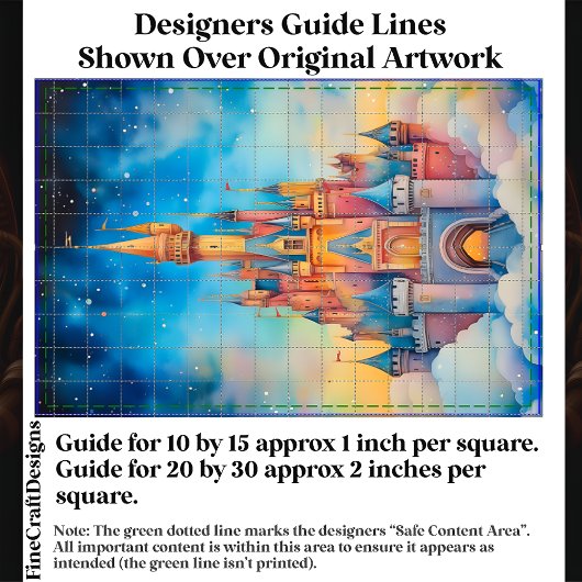 雲の水色ファンタジー城CK1デコページ 薄葉紙
