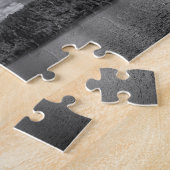 雲の湖の白黒写真パズル ジグソーパズル (側面)