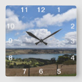 雲の湖Gnotukキャンパーダウンウォールクロック スクエア壁時計 (正面)