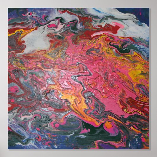 雲の溶岩の旋回絵を描 箔ポスター (正面)