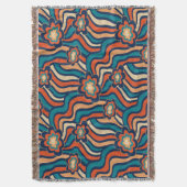 雲の移動 – オレンジと青 –  スローブランケット (正面縦)