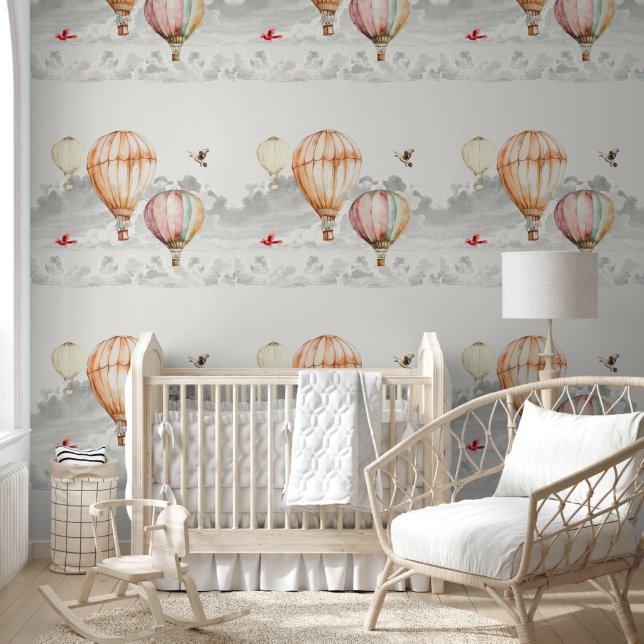 雲の空ホットエアバルーン鳥 壁紙 (キッズ)