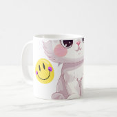 "雲の肉球 かわいいふわふわ猫マグカップ" コーヒーマグカップ (正面左)