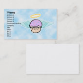 雲の背景，カップケーキエンジェルいいえ文字，名前， ... 名刺 (正面/裏面)