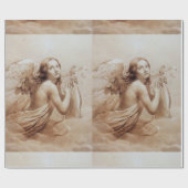 雲の茶色上のLYRAを演じる天使 ラッピングペーパー (フラット)