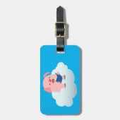 雲の荷物タグに可愛い漫画ピグリーダー ラゲッジタグ (正面縦)