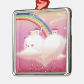 雲の虹そして建物 メタルオーナメント (左)