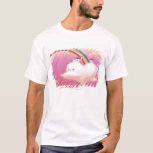 雲の虹そして建物 Tシャツ