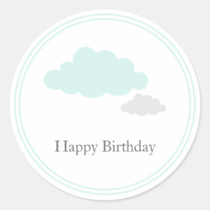 雲の誕生日のステッカー ラウンドシール