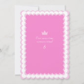 雲の誕生日のピンクの夢みるような城 招待状 (裏面)